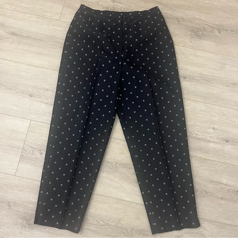Talbot’s Ankle Pants Size 8 Black Geometric Squares all Over